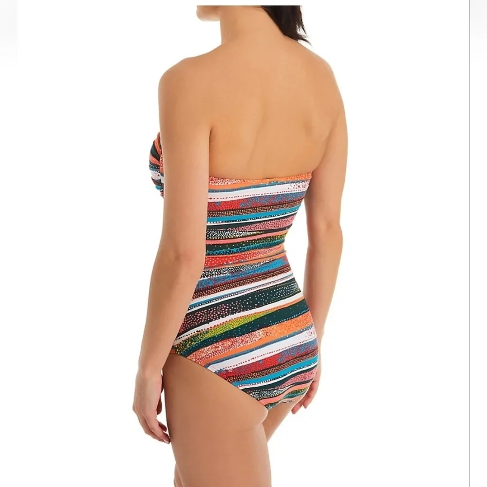 ANNE COLE Twist Front Bandeau One Piece Swimsuit 8